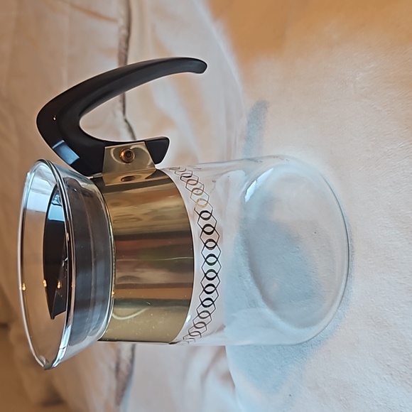 Corning Mid Century Coffee Carafe 4 Cup With Lid Vintage Clear Glass - Picture 4 of 4